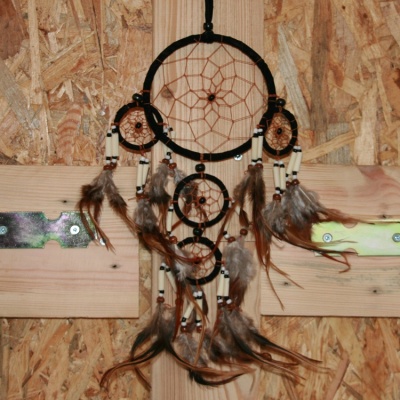 Dream Catcher met kralen zwart Ø 12cm 